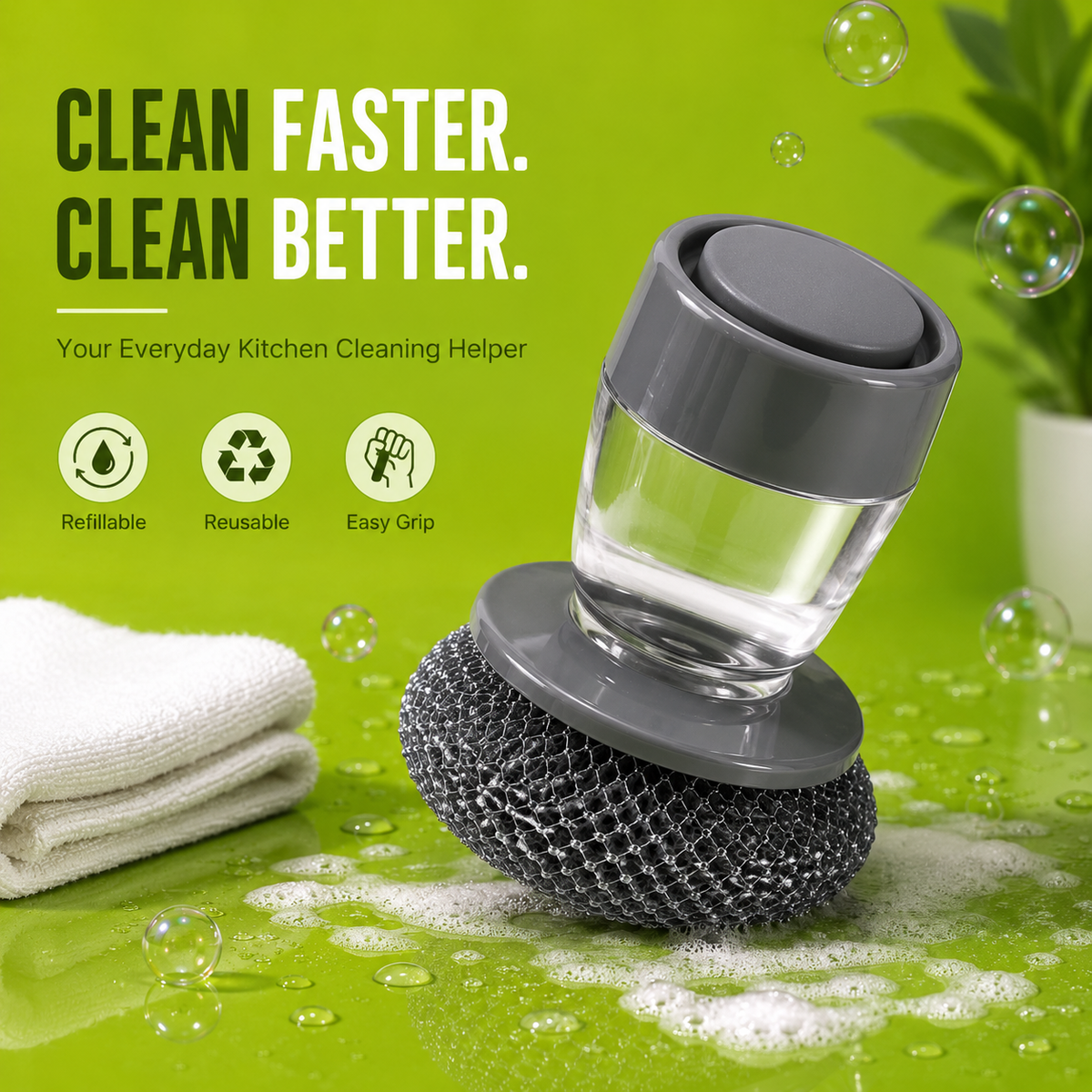 Soap Dispensing Kitchen Scrubber