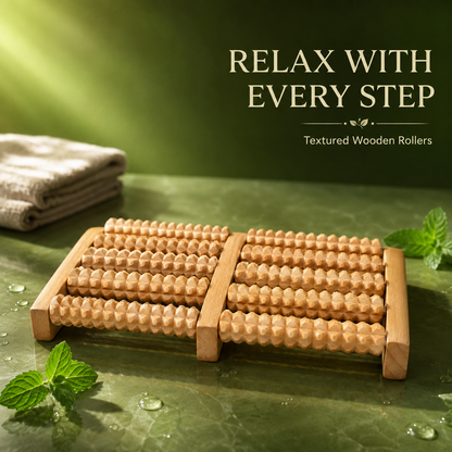 Wooden Foot Roller Massager