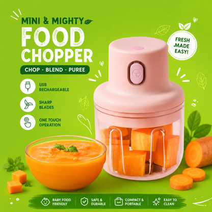 Mini Food Chopper with Rechargeable USB